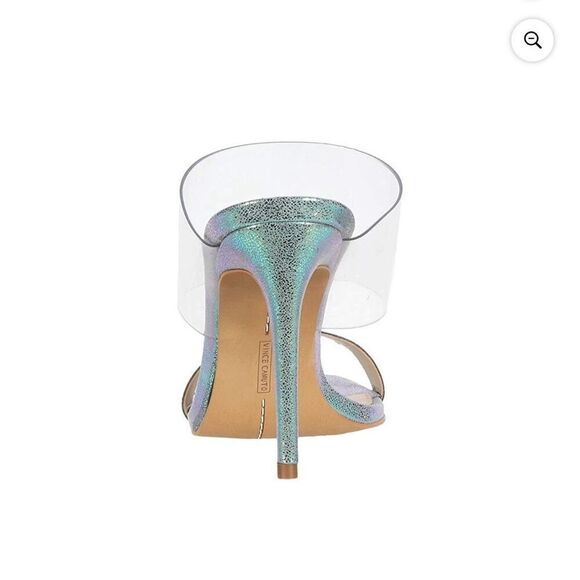 Vince Camuto Ashta Holographic Clear Wrapped Stiletto Mule High Heeled Sandal 10 - Picture 2 of 7